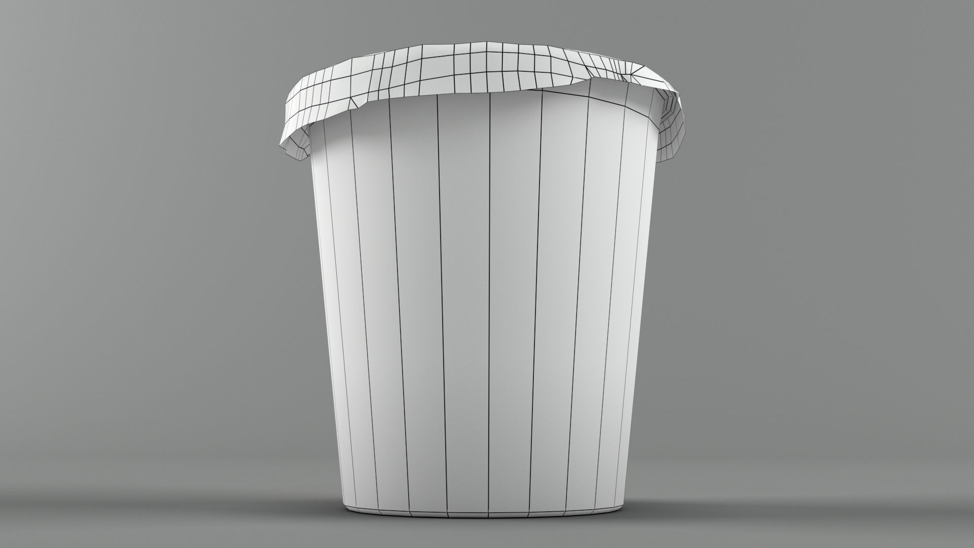 Trash bin and crumpled paper collection LowPoly PBR Low-poly 3D model_40
