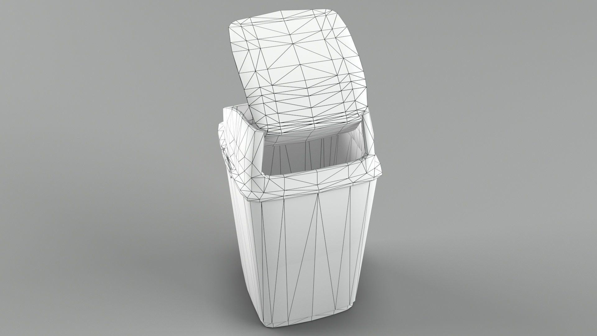 Trash bin and crumpled paper collection LowPoly PBR Low-poly 3D model_52
