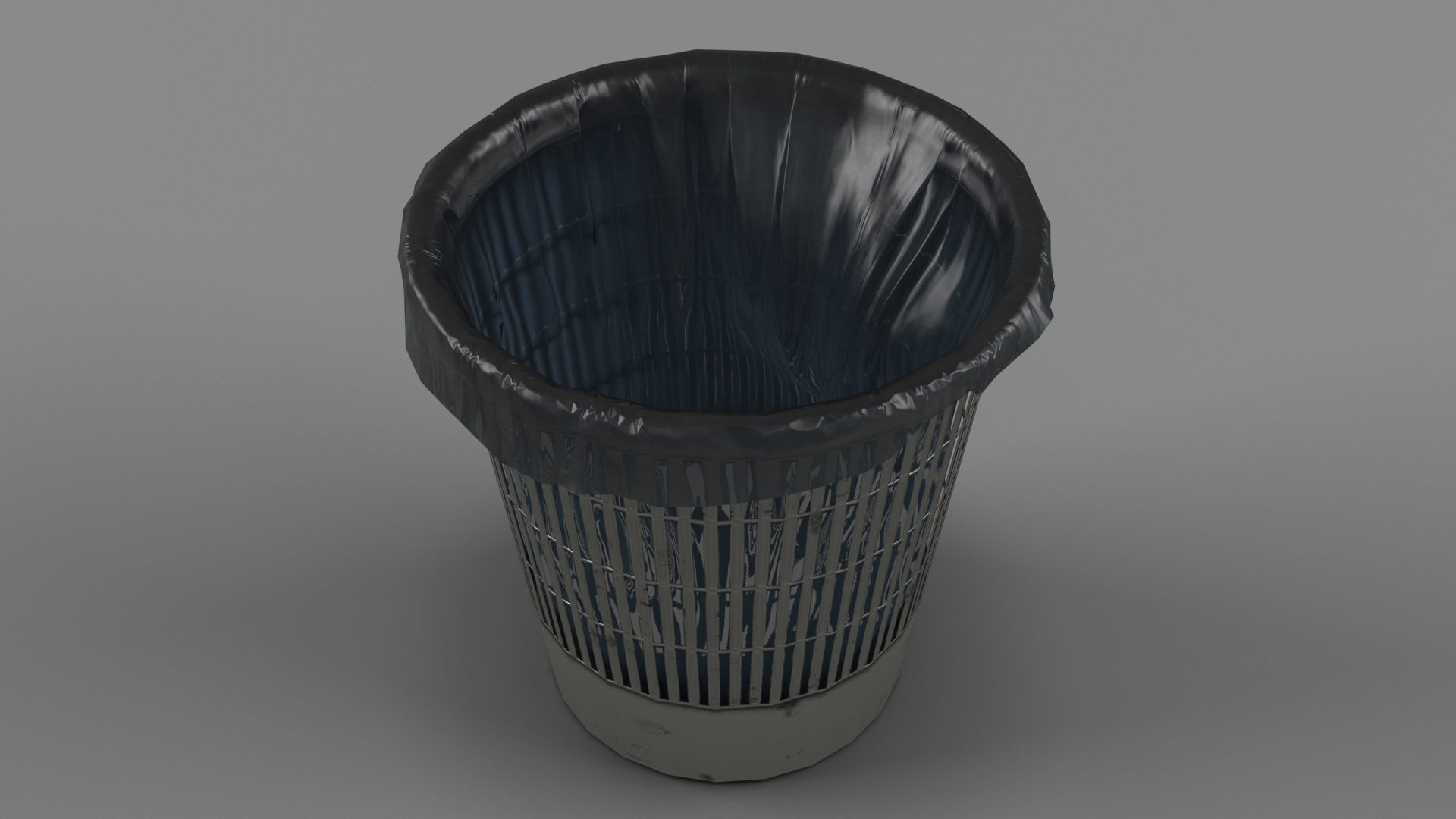 Trash bin and crumpled paper collection LowPoly PBR Low-poly 3D model_3