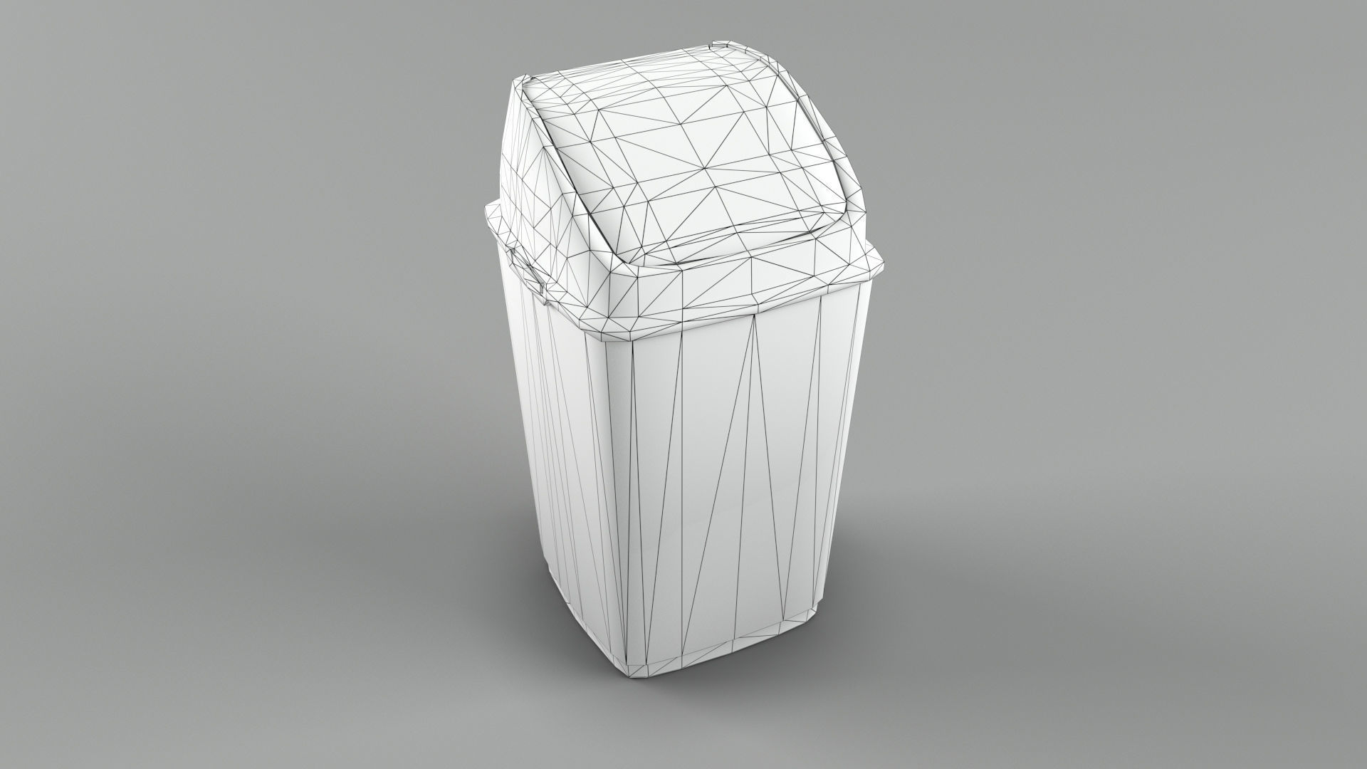 Trash bin and crumpled paper collection LowPoly PBR Low-poly 3D model_49