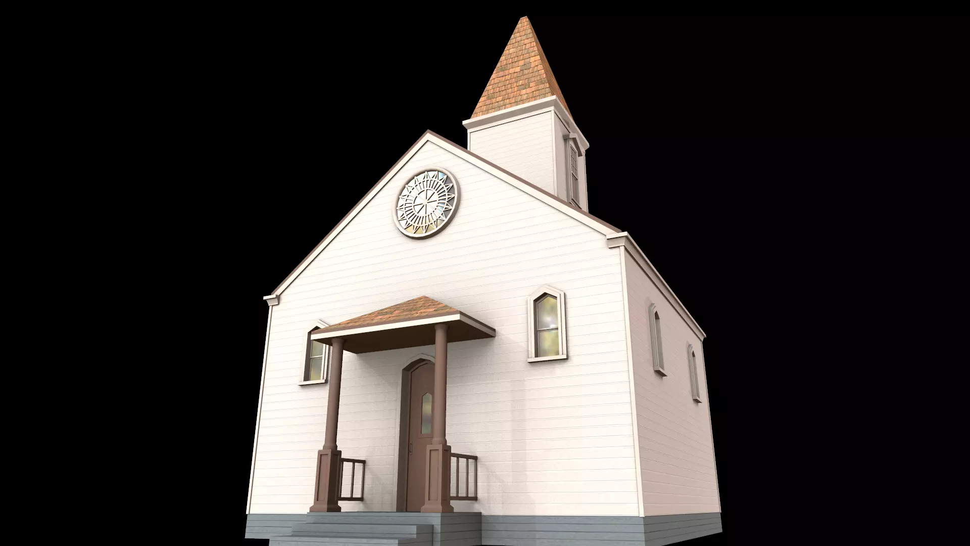 church Low-poly 3D model_0