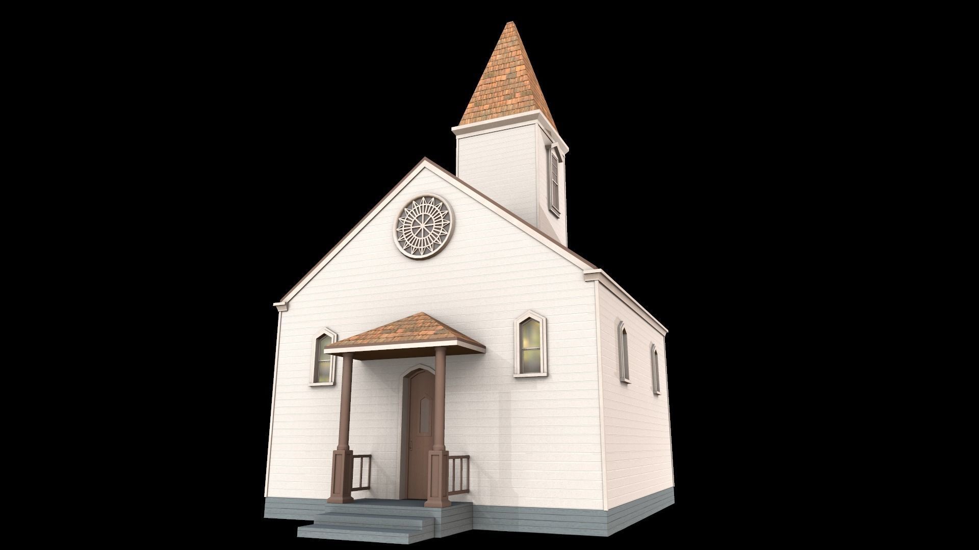 church Low-poly 3D model_8