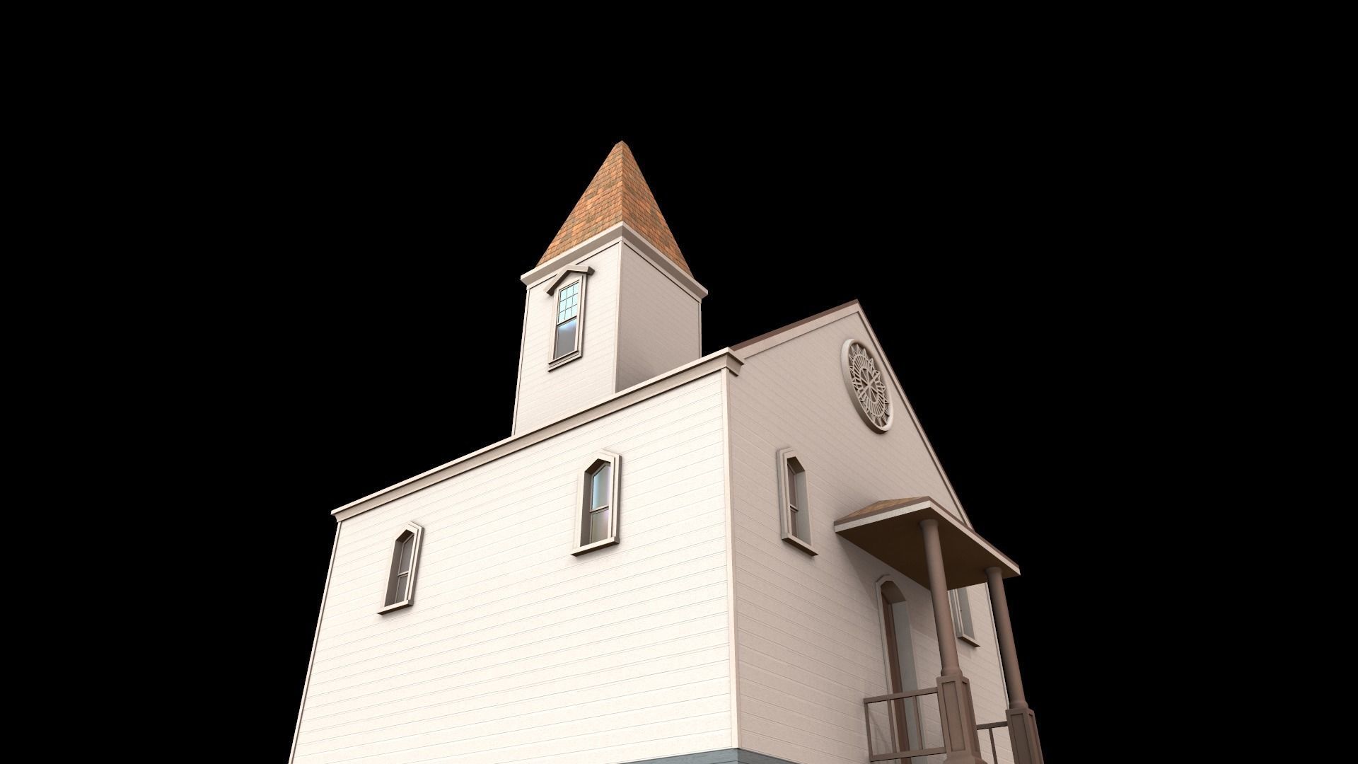 church Low-poly 3D model_7