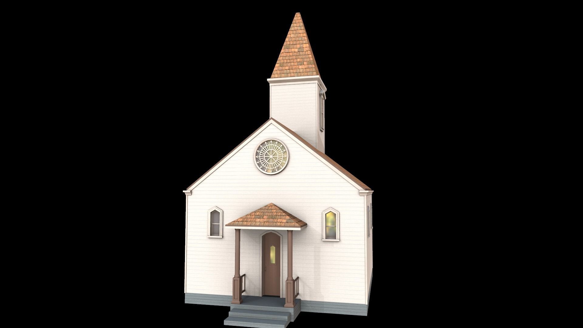 church Low-poly 3D model_2