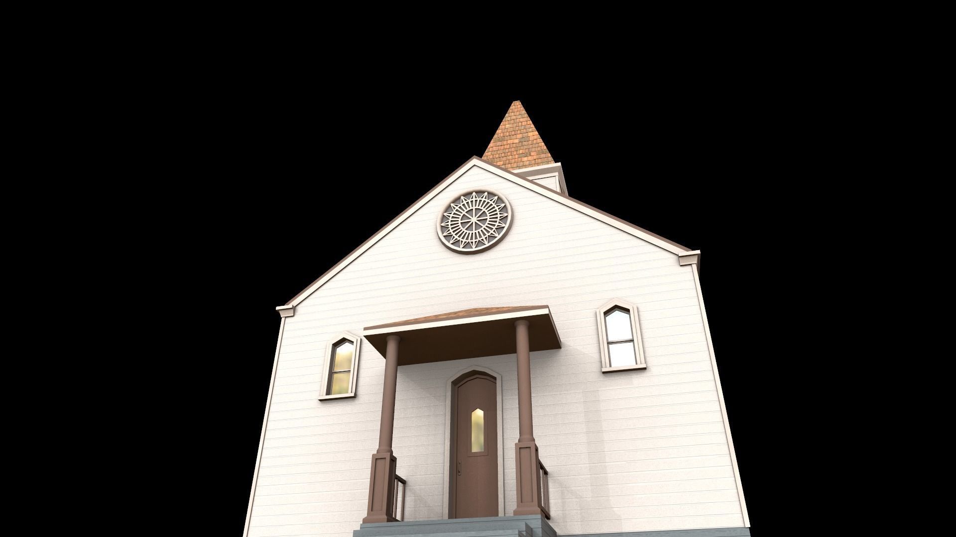 church Low-poly 3D model_9