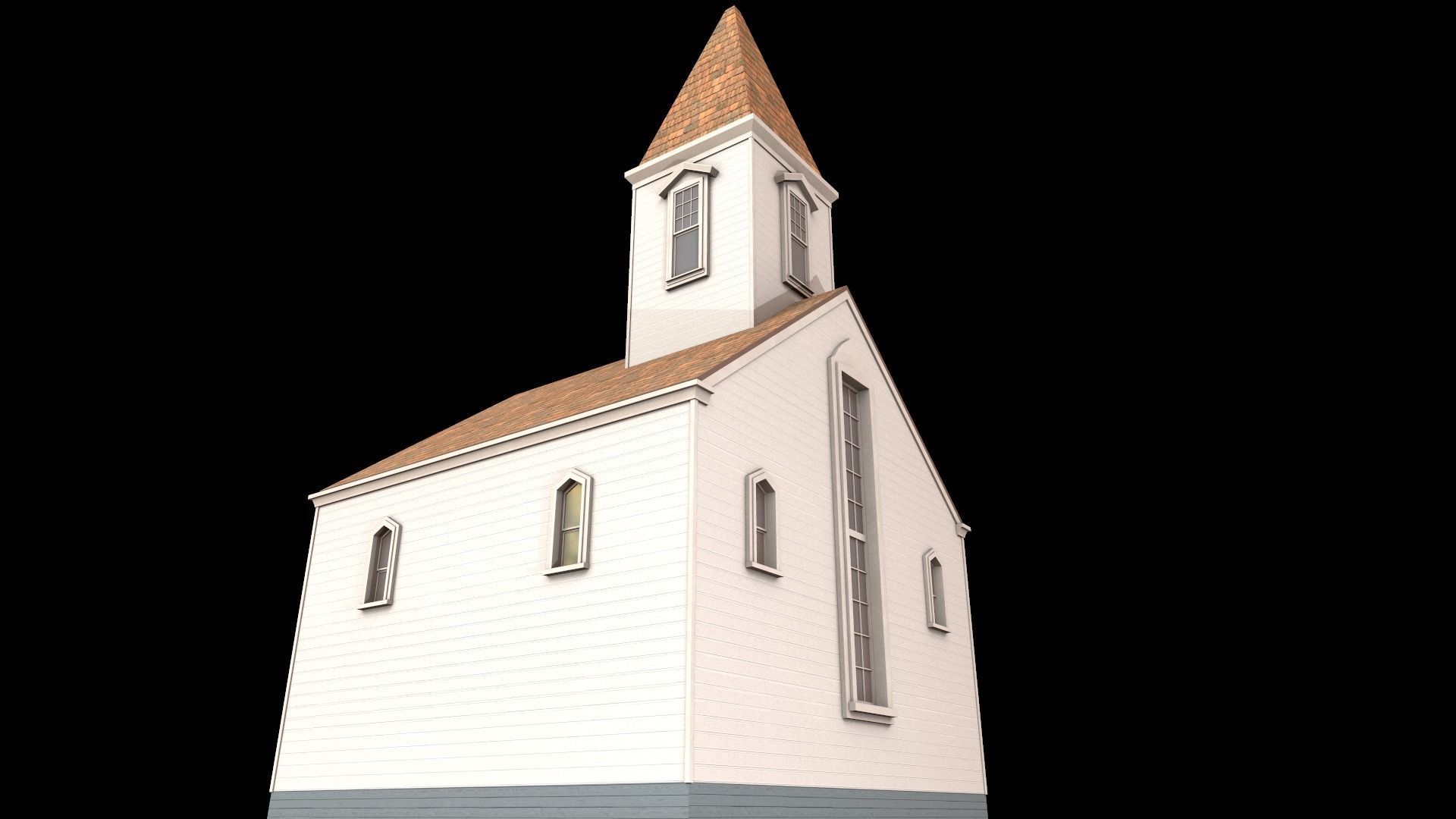 church Low-poly 3D model_4