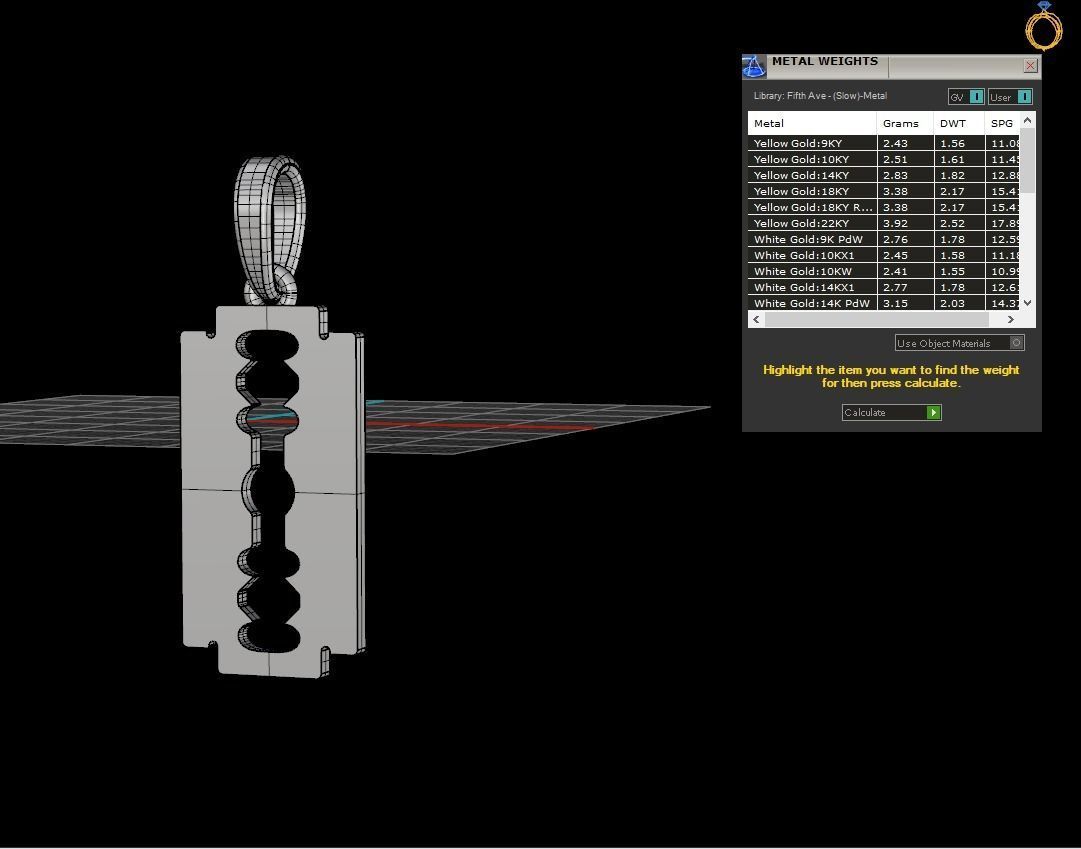 razor pendant model 573 3D print model_2