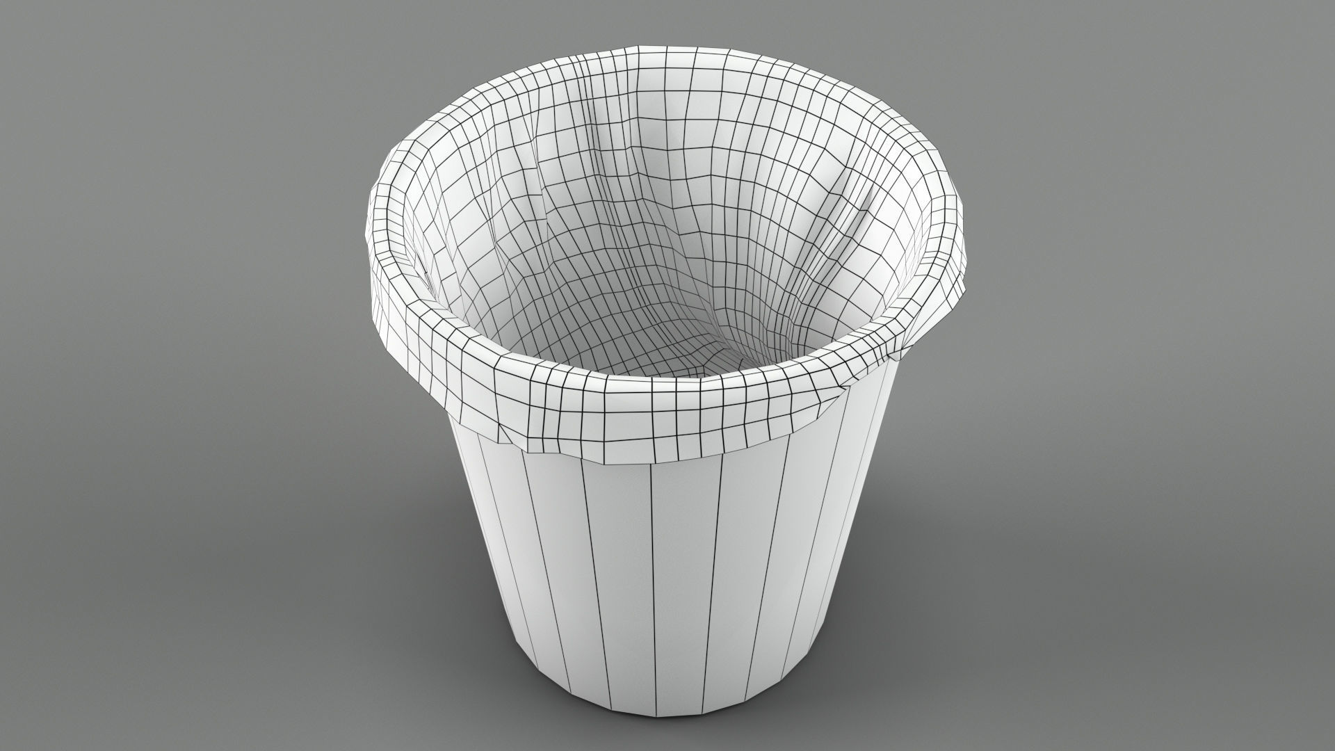 Trash bin and crumpled paper LowPoly PBR Low-poly 3D model_12