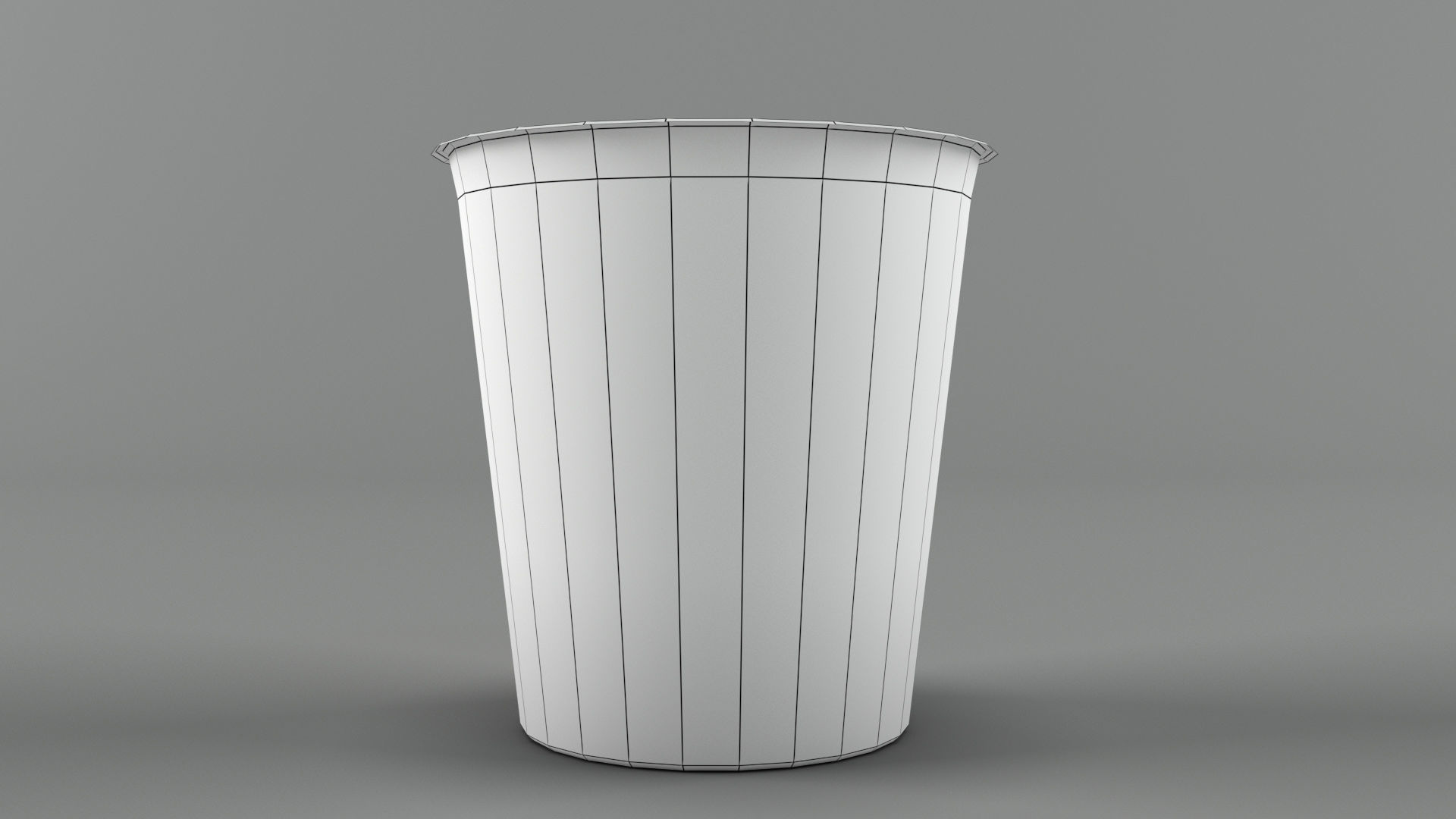 Trash bin and crumpled paper LowPoly PBR Low-poly 3D model_16