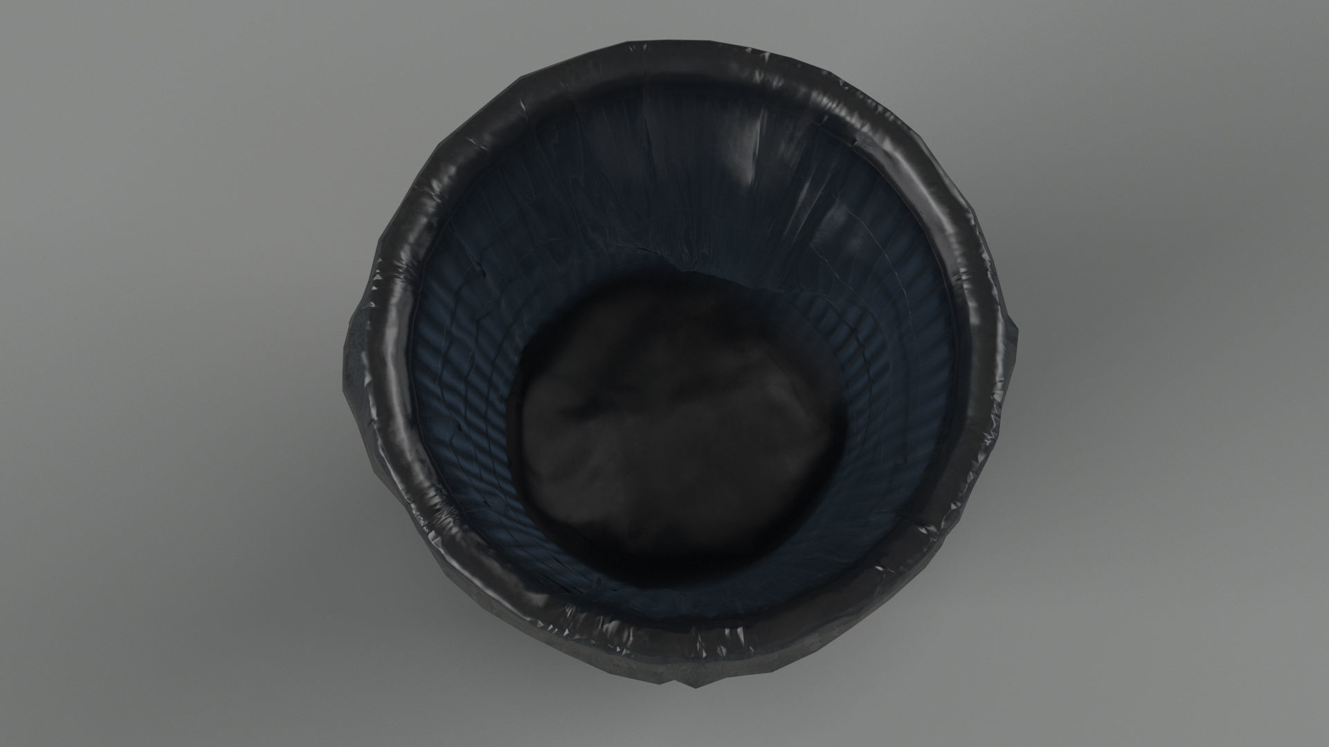 Trash bin and crumpled paper LowPoly PBR Low-poly 3D model_4