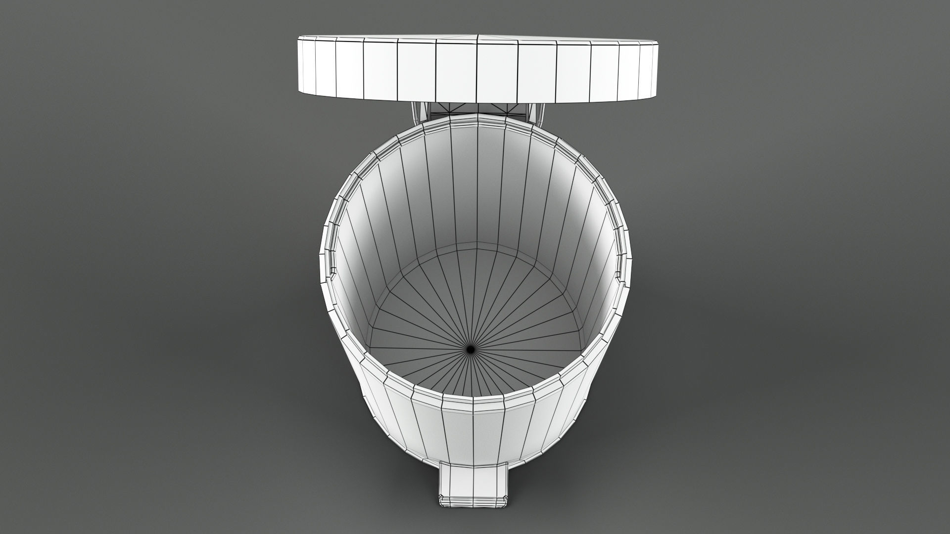 Pedal Trash bin and crumpled paper LowPoly PBR Low-poly 3D model_16