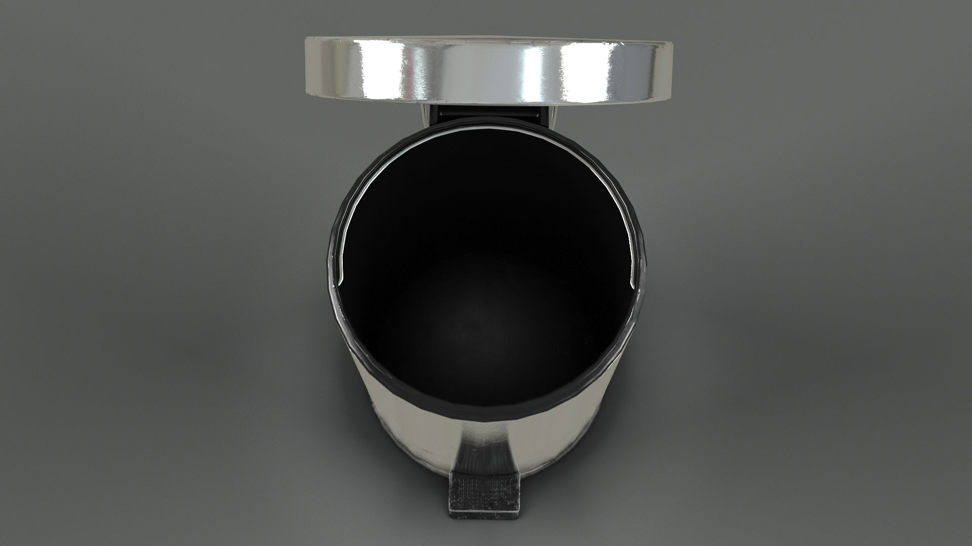 Pedal Trash bin and crumpled paper LowPoly PBR Low-poly 3D model_7