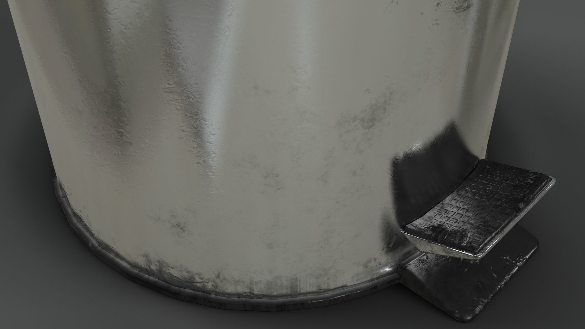 Pedal Trash bin and crumpled paper LowPoly PBR Low-poly 3D model_5