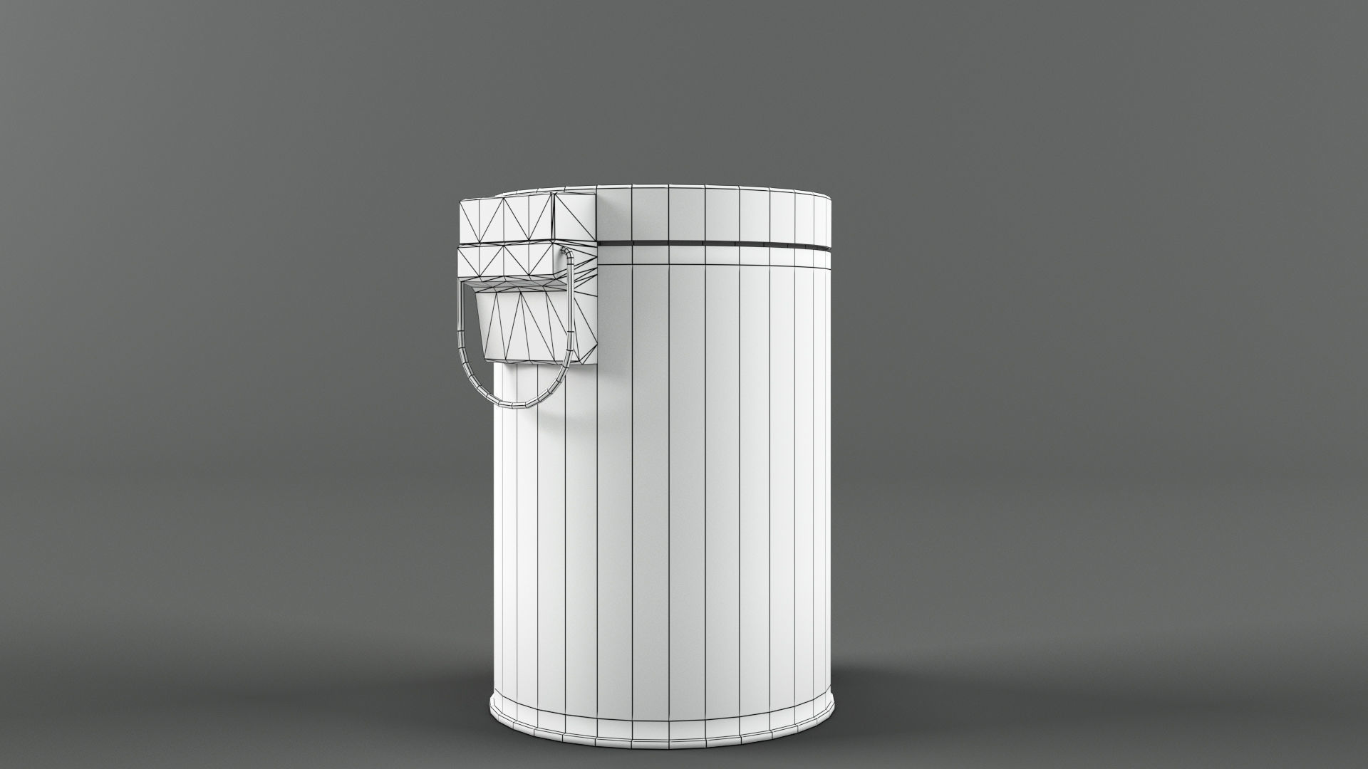 Pedal Trash bin and crumpled paper LowPoly PBR Low-poly 3D model_14