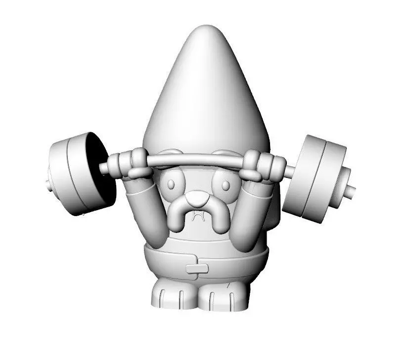 Bluey Gnome Weight Lifter 3D print model_0