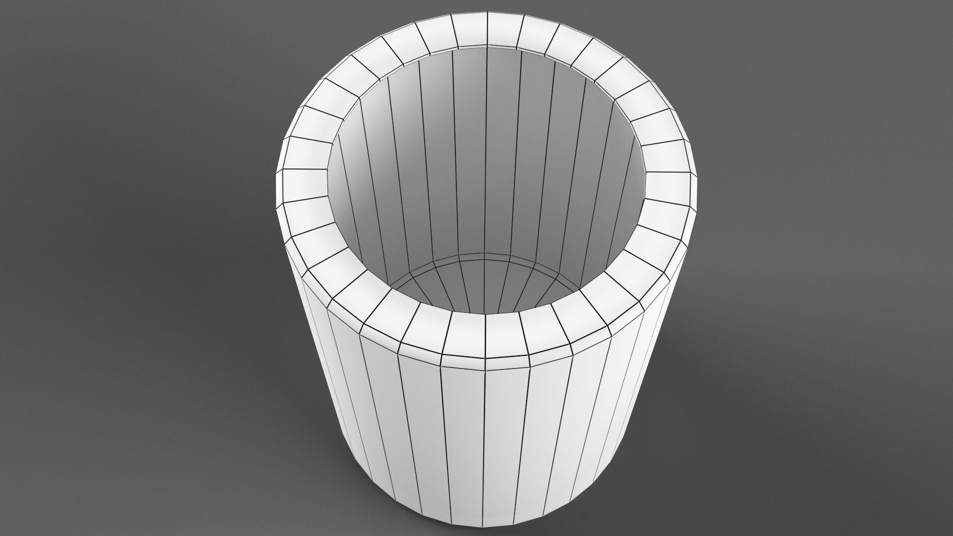 Trash bin and crumpled paper LowPoly PBR Low-poly 3D model_8