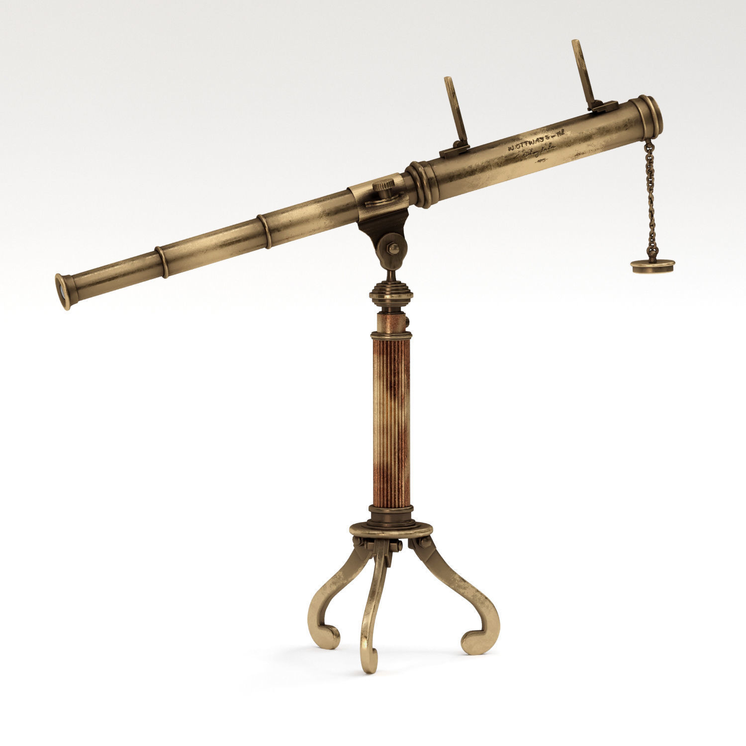 teleskop  Low-poly 3D model_1