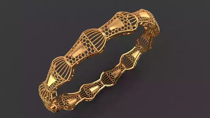 1288 Filigree Lattice Bangle 10gm