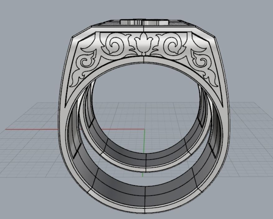 2 pieces ring with letters 3D print model_12