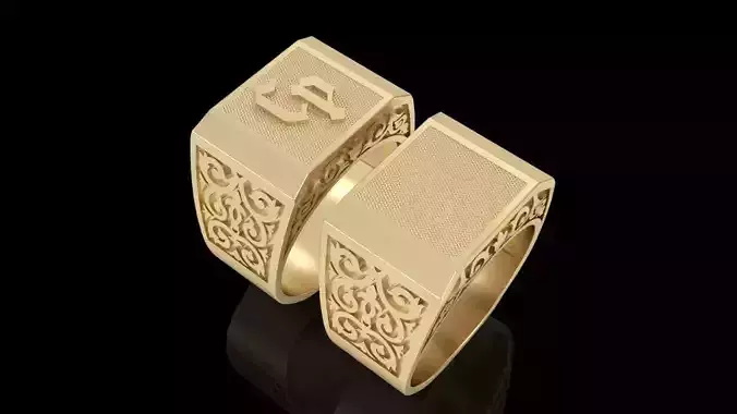2 pieces ring with letters