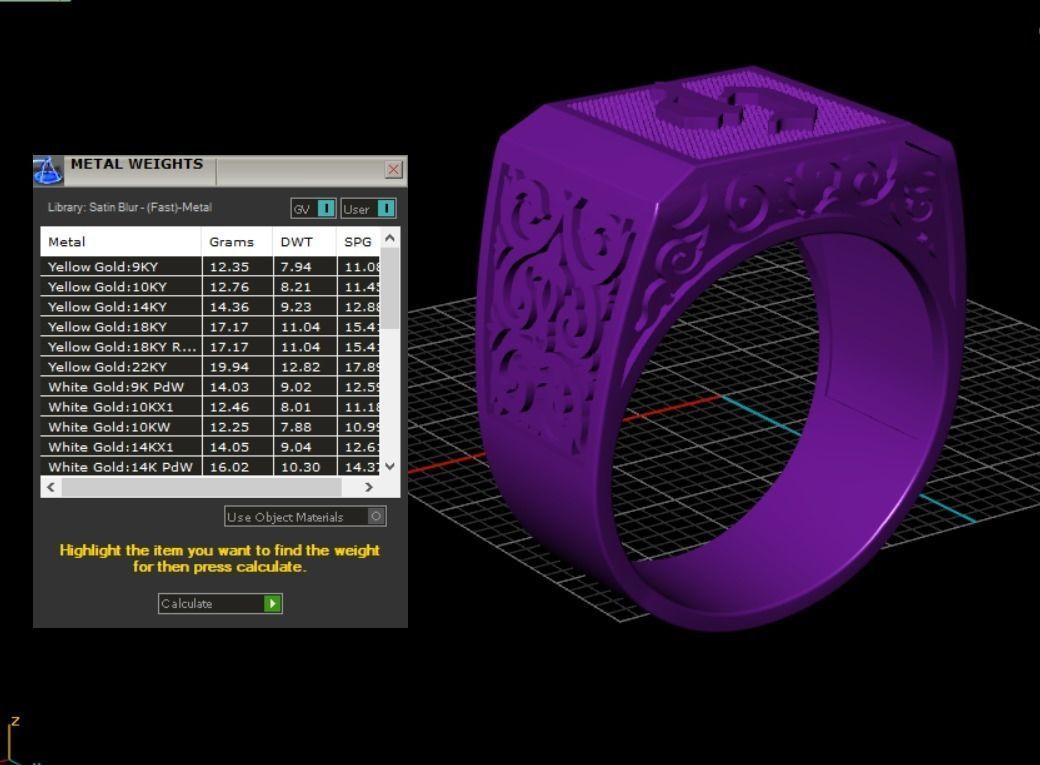 2 pieces ring with letters 3D print model_13