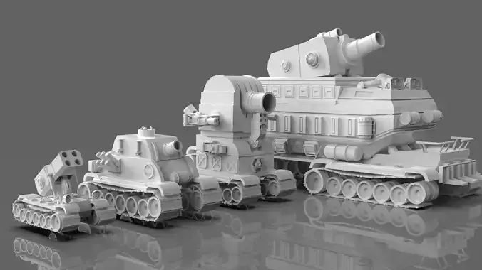 Metal Slug Mecha Vehicles Pack 4 In 1 - Only Mesh 3D model