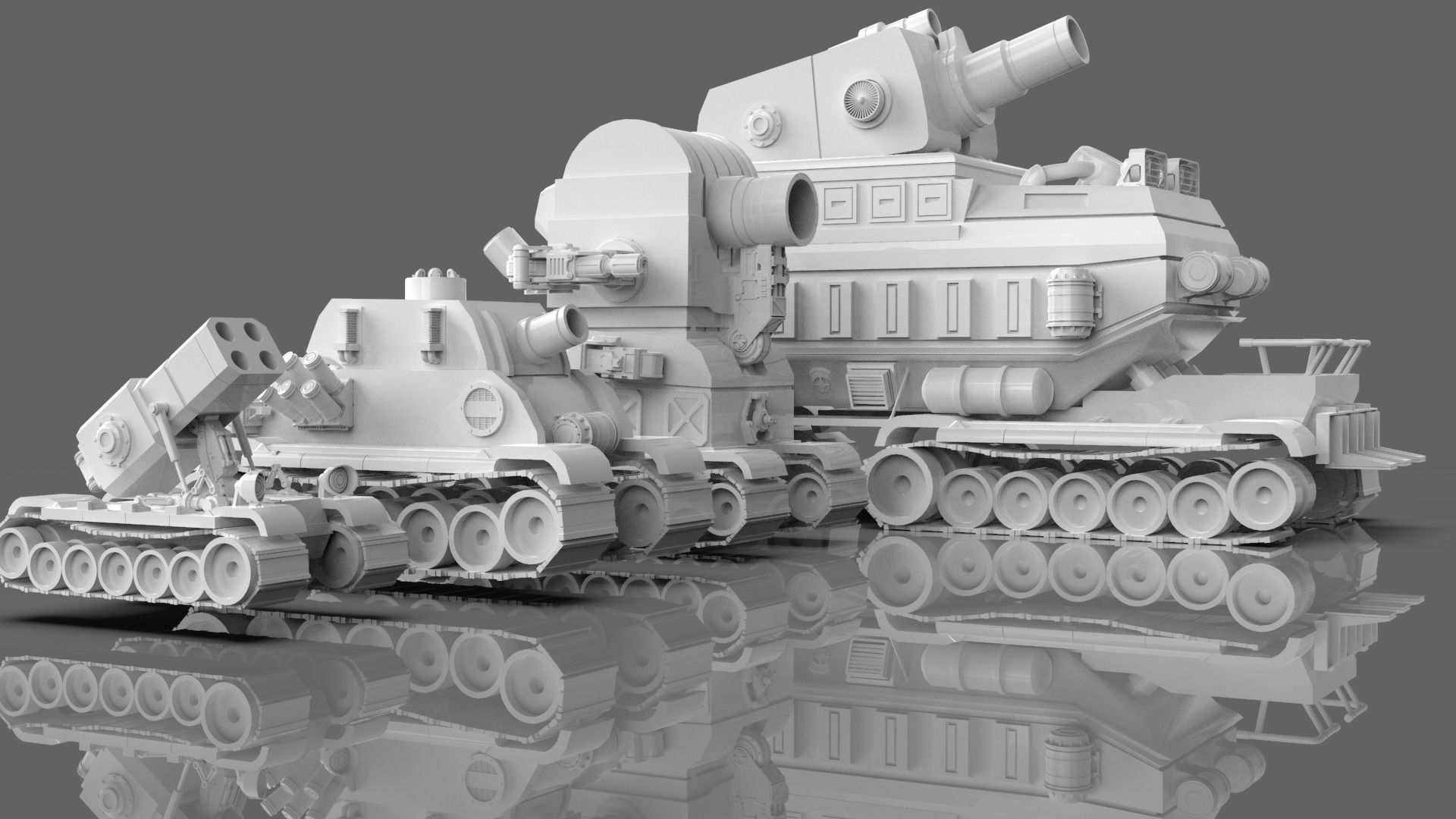 Metal Slug Mecha Vehicles Pack 4 In 1 - Only Mesh 3D model_1