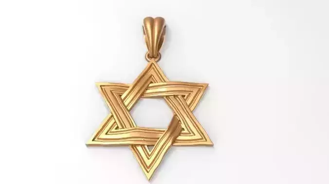Star David Religious Pendant Necklace Charm Jewelry  3D print model
