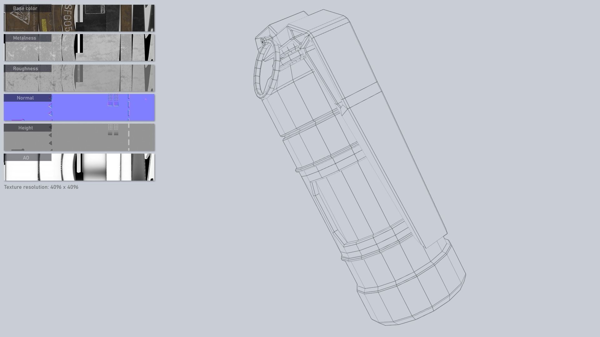 Scifi grenade Low-poly 3D model_3