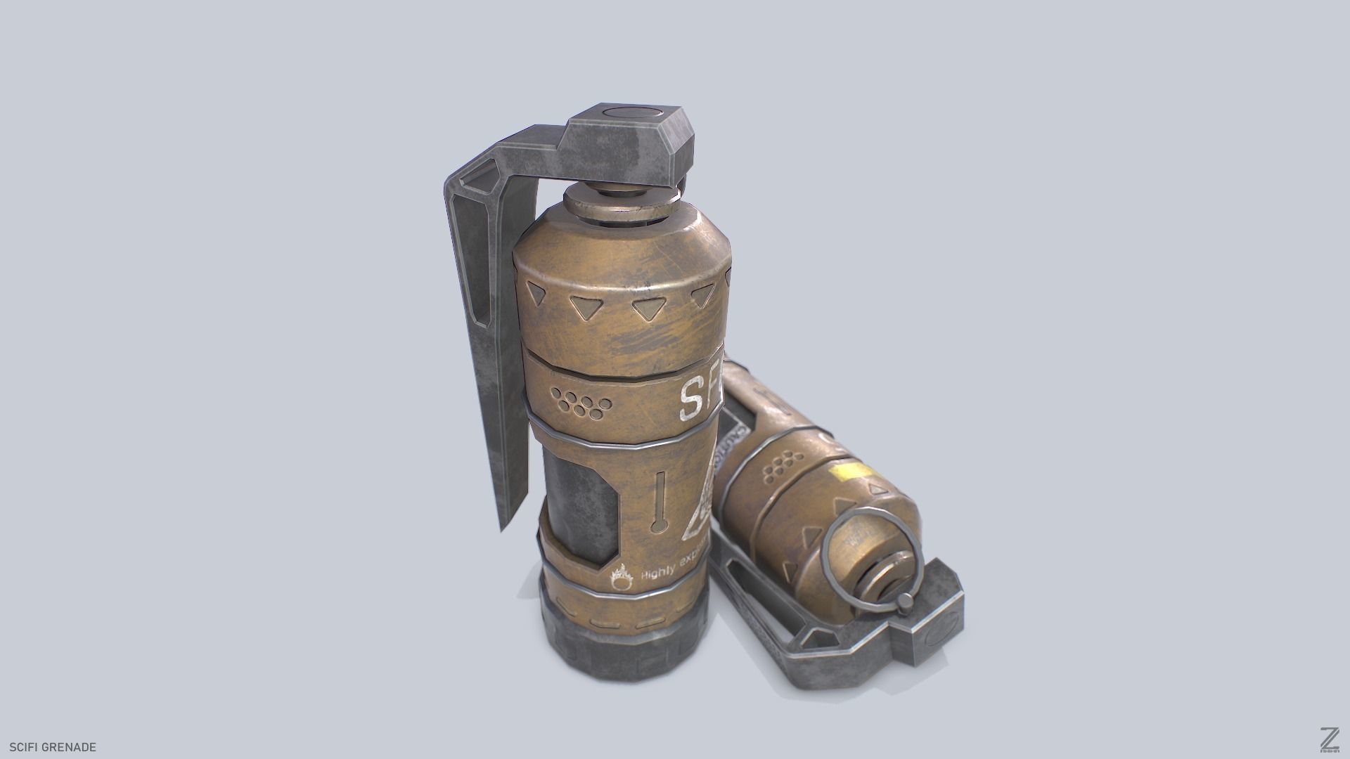 Scifi grenade Low-poly 3D model_5