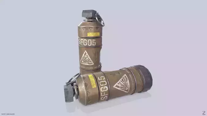 Scifi grenade Low-poly 3D model