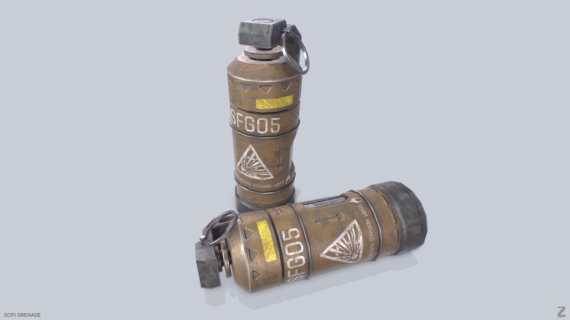 Scifi grenade Low-poly 3D model_2