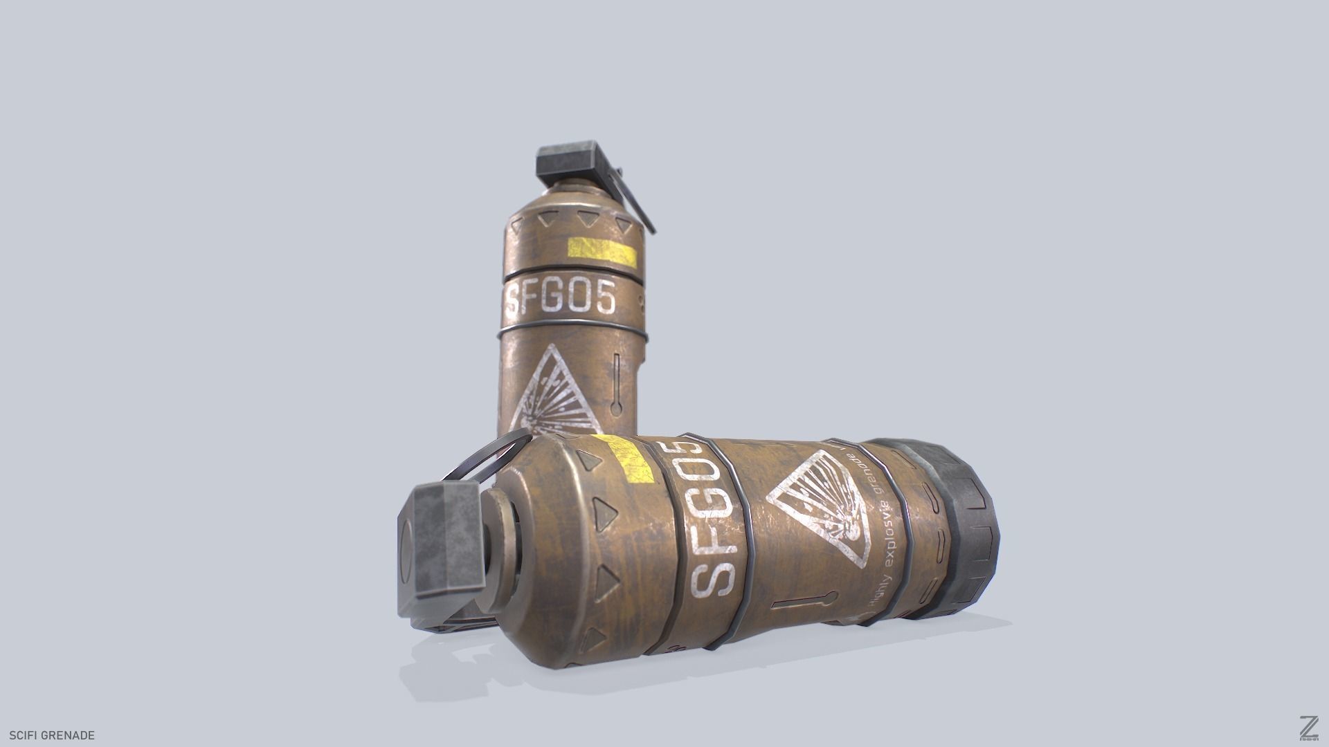 Scifi grenade Low-poly 3D model_7