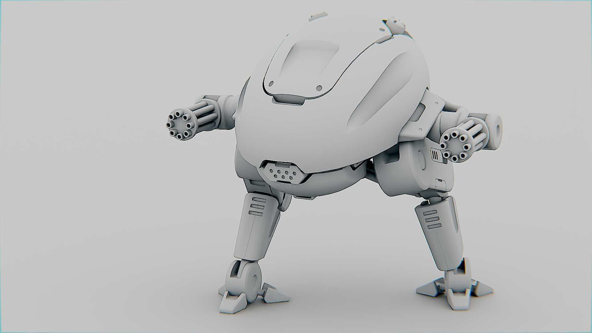 MILITARY BOT B-6000 Rigged for Unreal Engine - Unity - MIXAMO 3D model_34