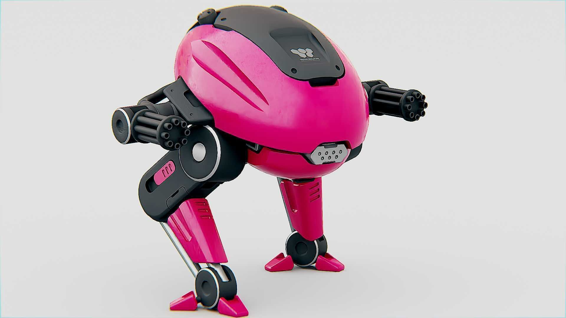 MILITARY BOT B-6000 Rigged for Unreal Engine - Unity - MIXAMO 3D model_18