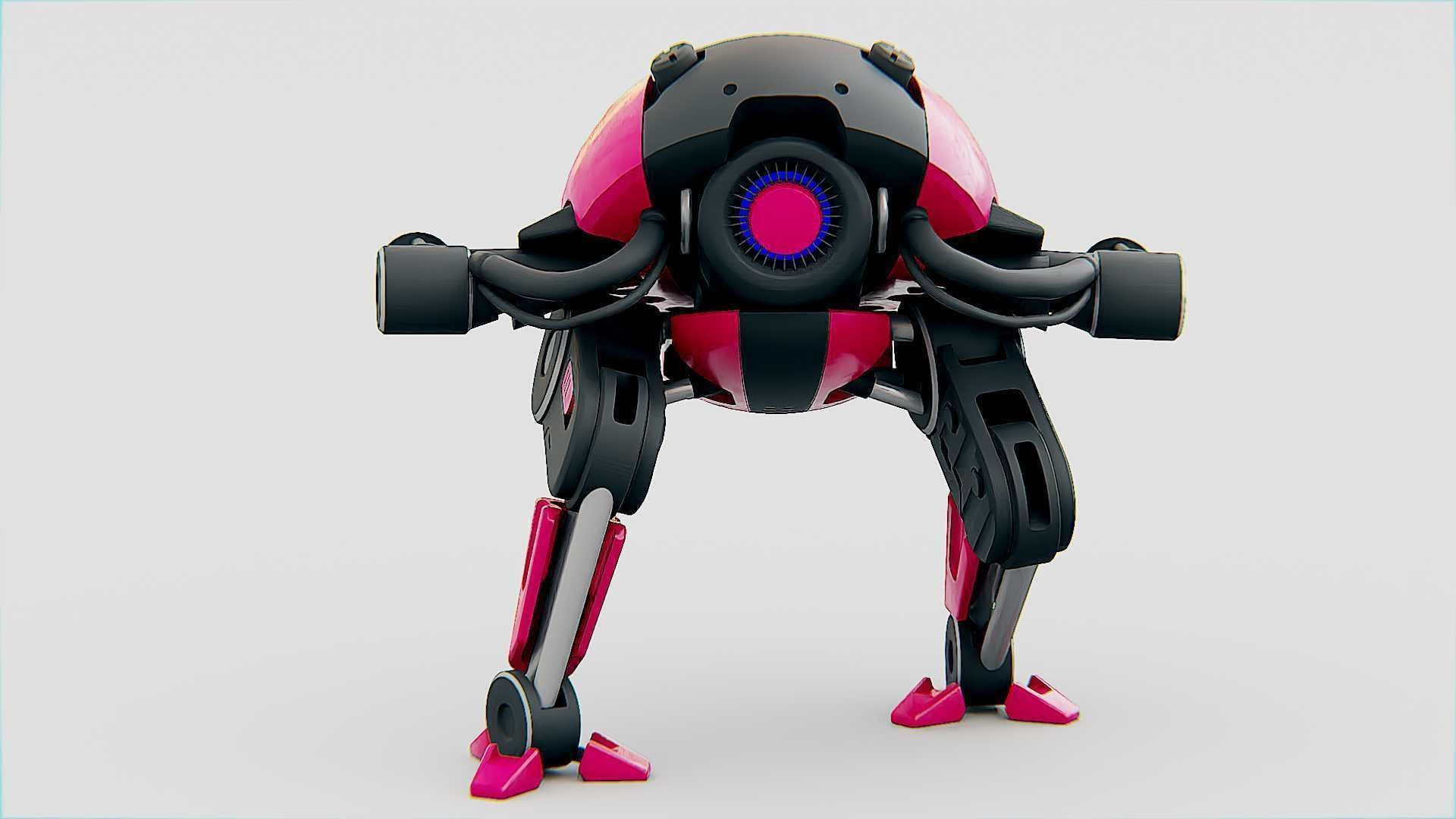 MILITARY BOT B-6000 Rigged for Unreal Engine - Unity - MIXAMO 3D model_11