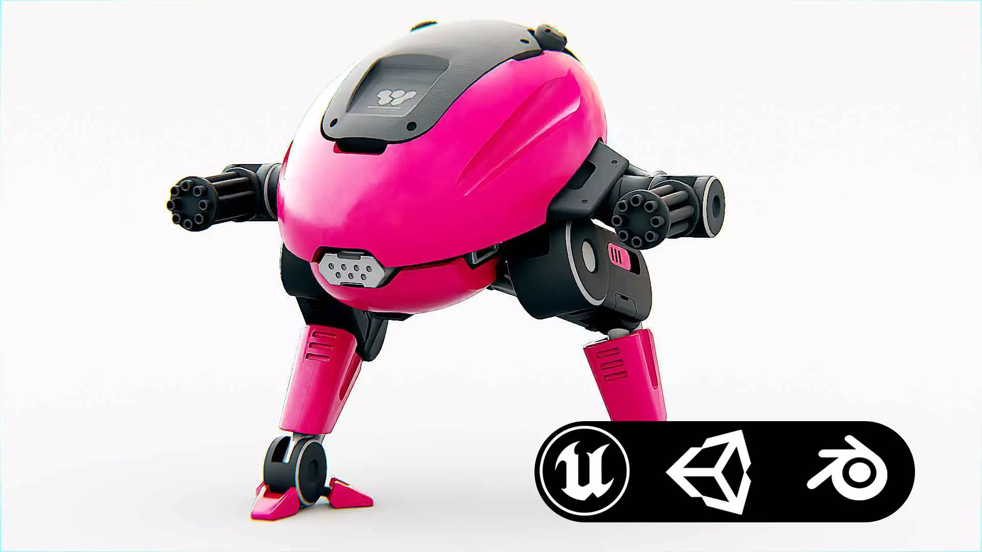 MILITARY BOT B-6000 Rigged for Unreal Engine - Unity - MIXAMO 3D model_0