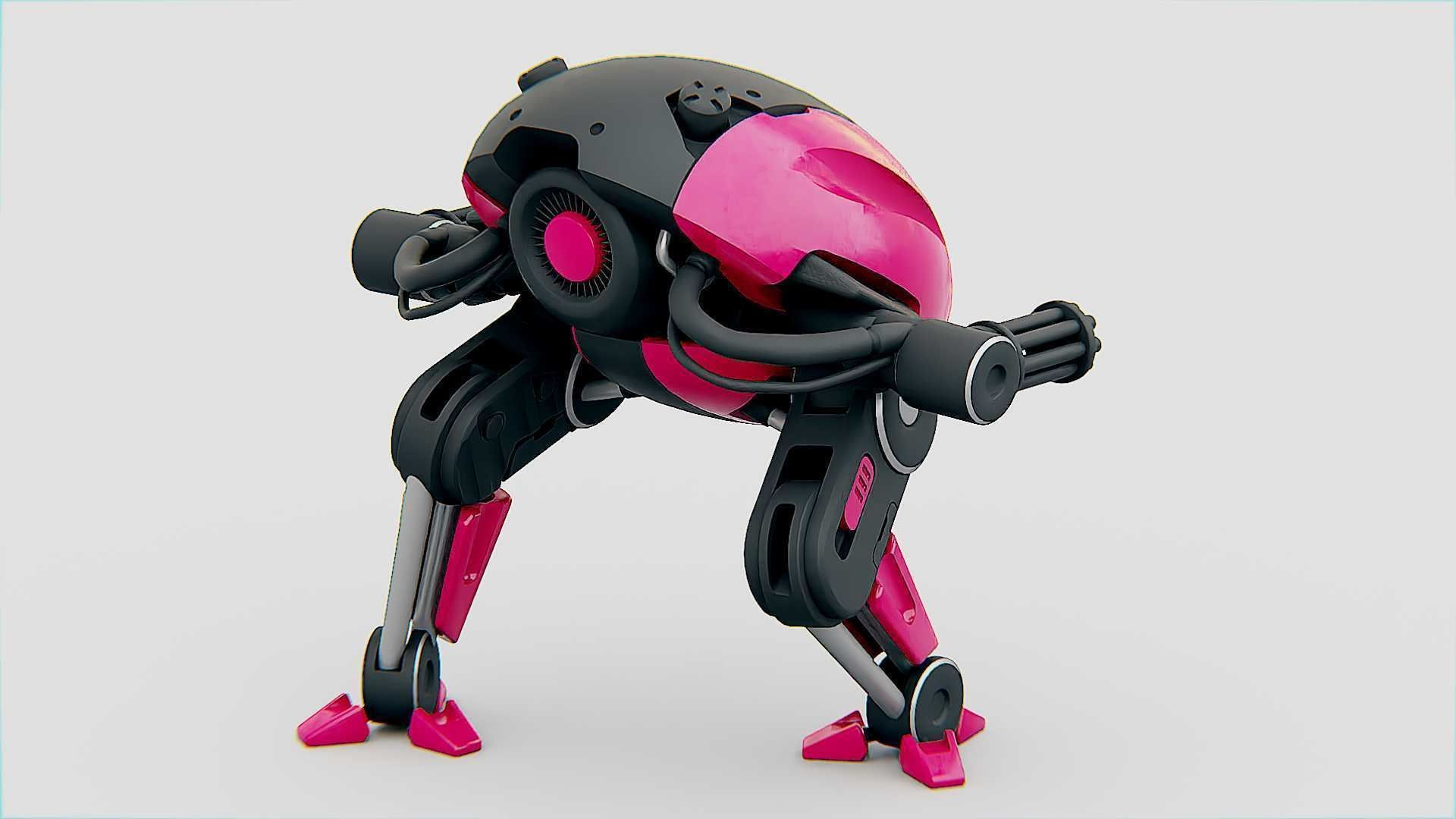 MILITARY BOT B-6000 Rigged for Unreal Engine - Unity - MIXAMO 3D model_13