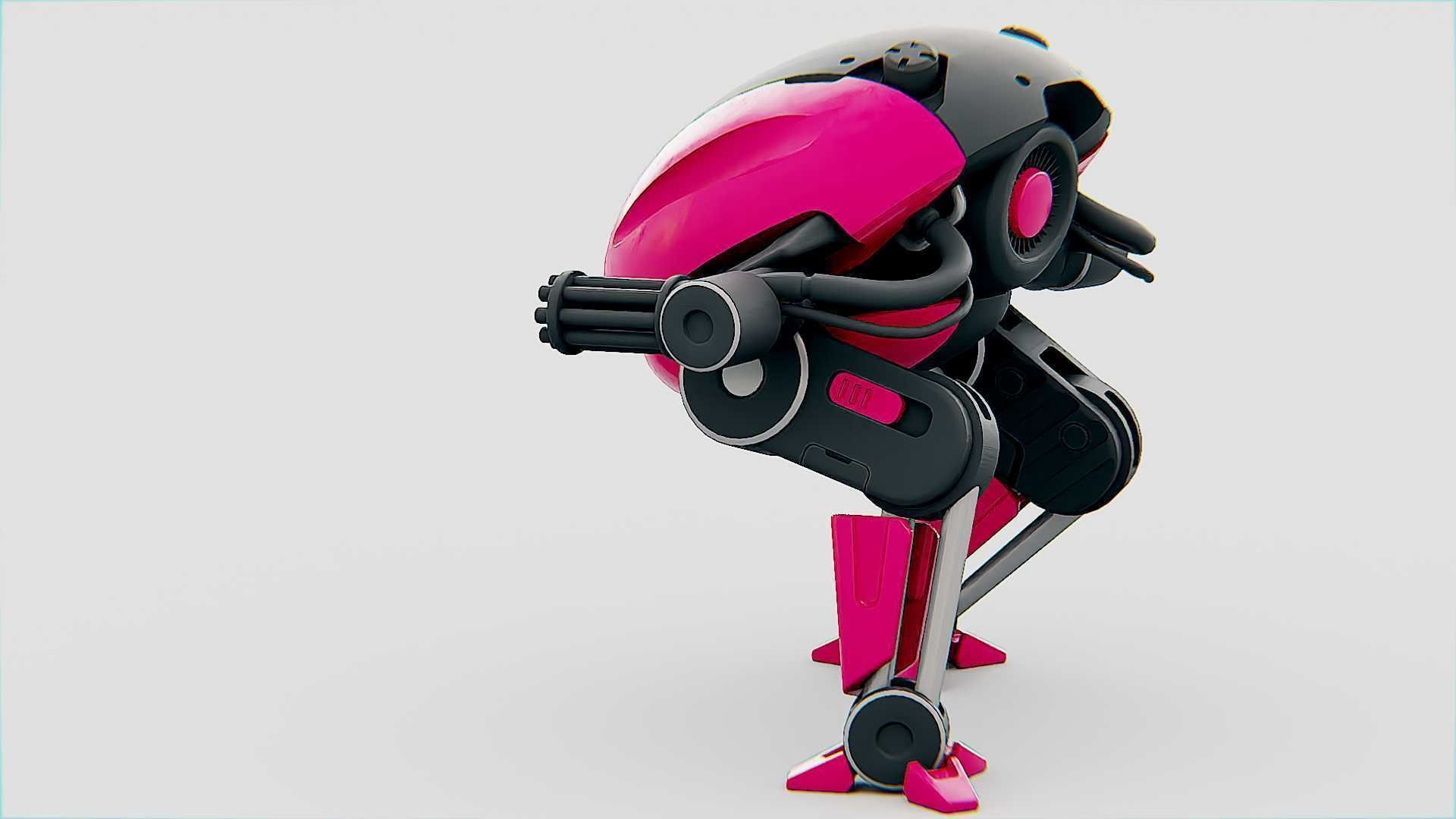 MILITARY BOT B-6000 Rigged for Unreal Engine - Unity - MIXAMO 3D model_8