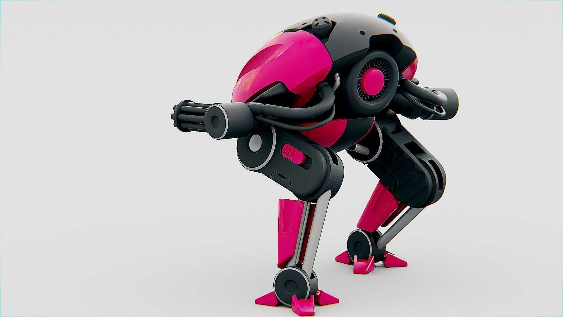 MILITARY BOT B-6000 Rigged for Unreal Engine - Unity - MIXAMO 3D model_9