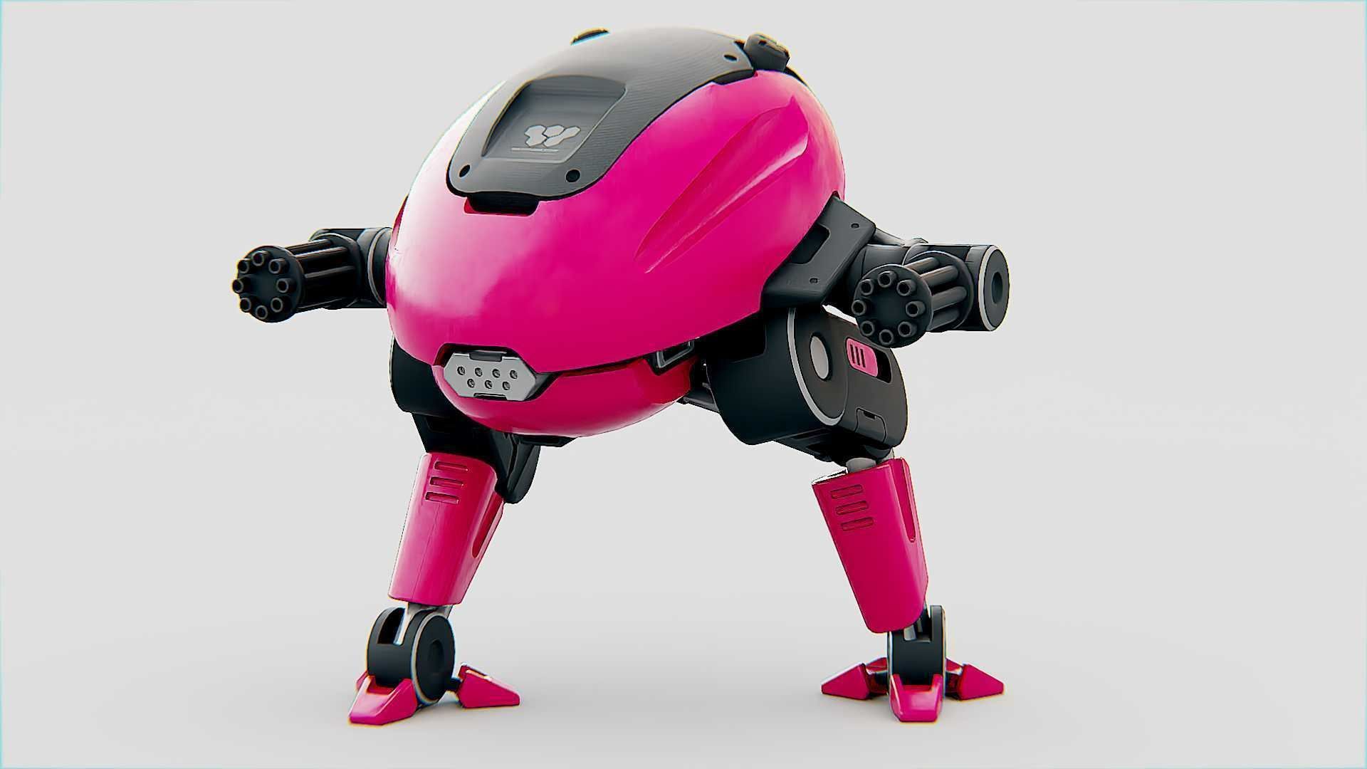 MILITARY BOT B-6000 Rigged for Unreal Engine - Unity - MIXAMO 3D model_2