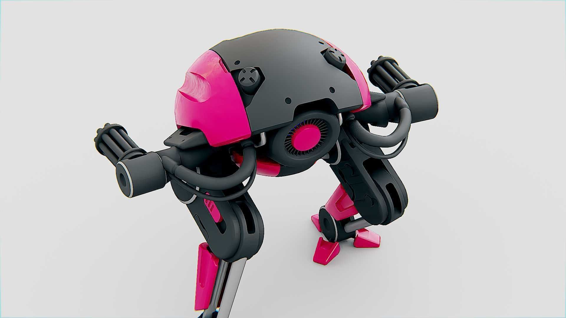 MILITARY BOT B-6000 Rigged for Unreal Engine - Unity - MIXAMO 3D model_21