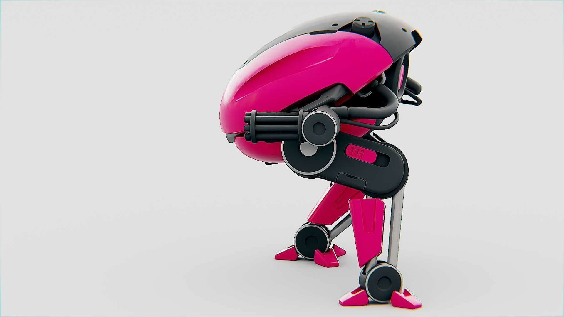 MILITARY BOT B-6000 Rigged for Unreal Engine - Unity - MIXAMO 3D model_7