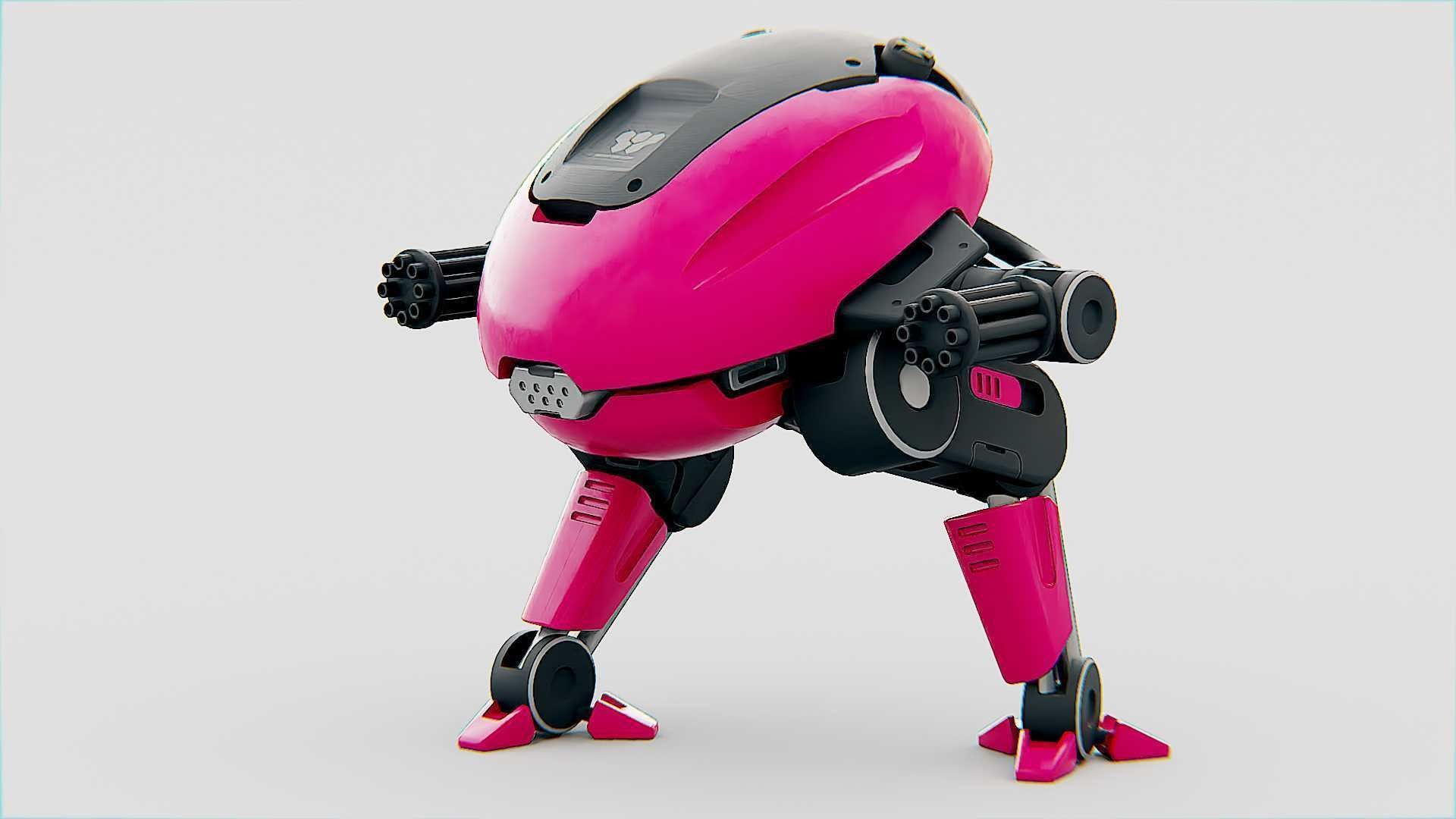 MILITARY BOT B-6000 Rigged for Unreal Engine - Unity - MIXAMO 3D model_3