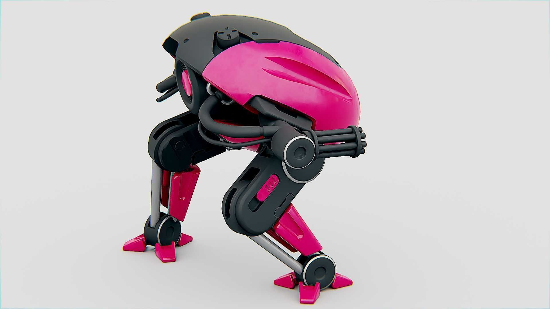 MILITARY BOT B-6000 Rigged for Unreal Engine - Unity - MIXAMO 3D model_14