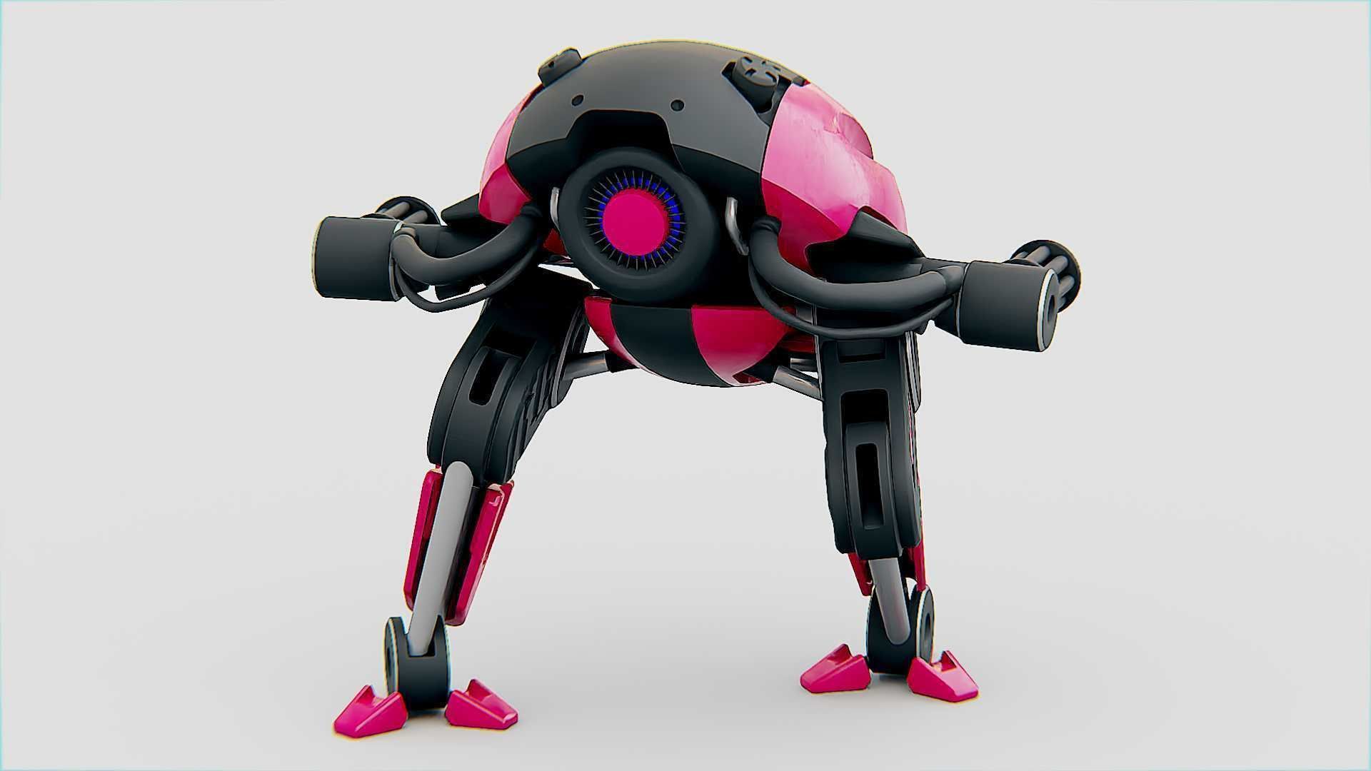 MILITARY BOT B-6000 Rigged for Unreal Engine - Unity - MIXAMO 3D model_12