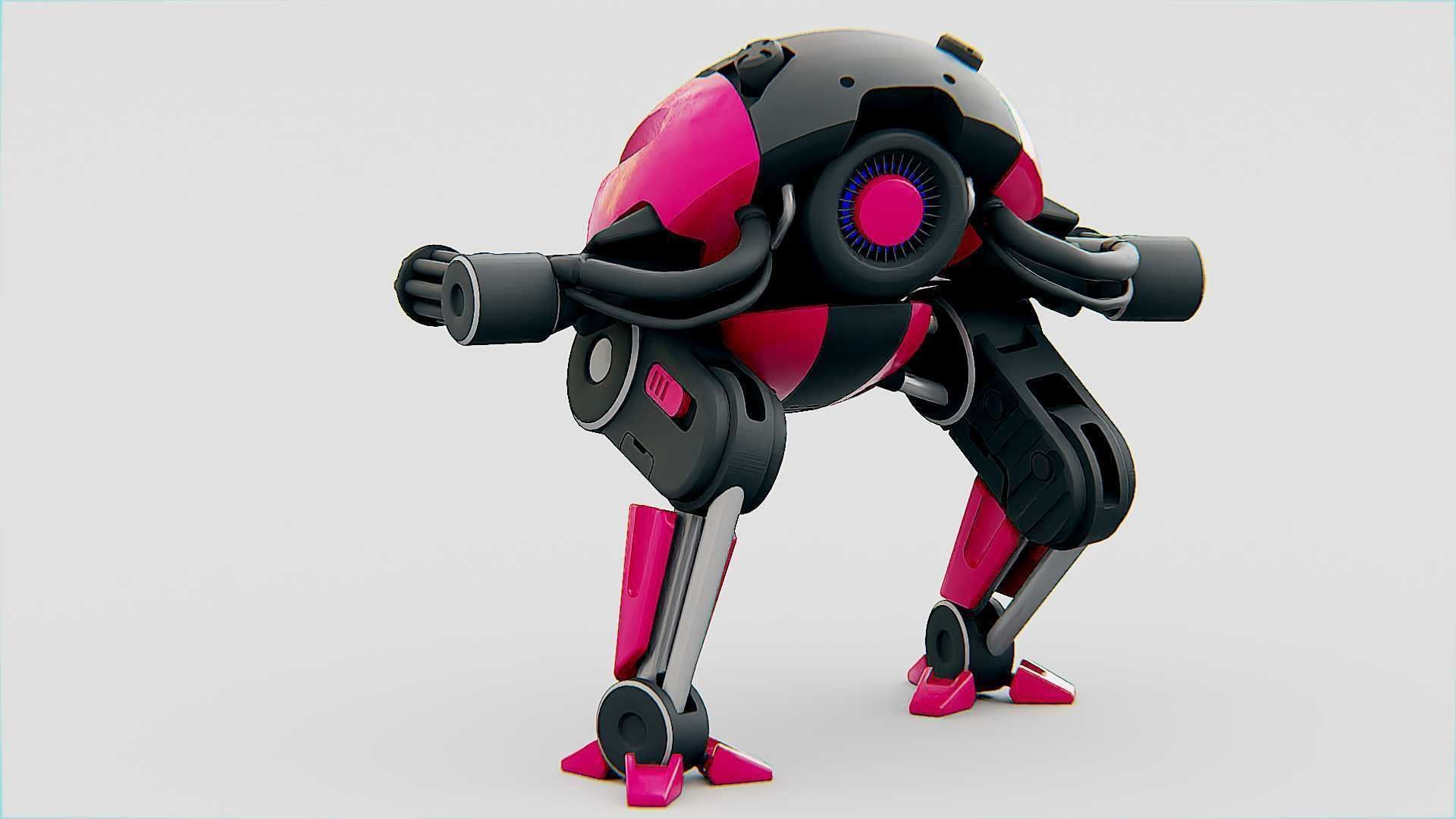 MILITARY BOT B-6000 Rigged for Unreal Engine - Unity - MIXAMO 3D model_10