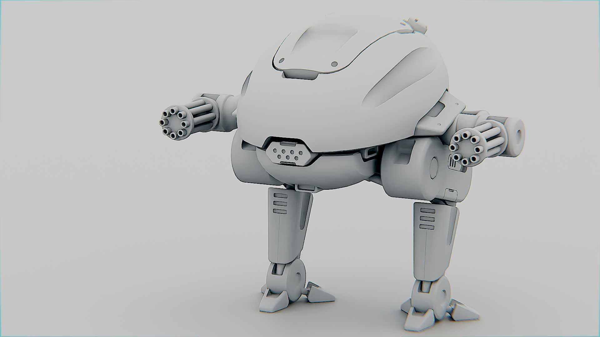 MILITARY BOT B-6000 Rigged for Unreal Engine - Unity - MIXAMO 3D model_32