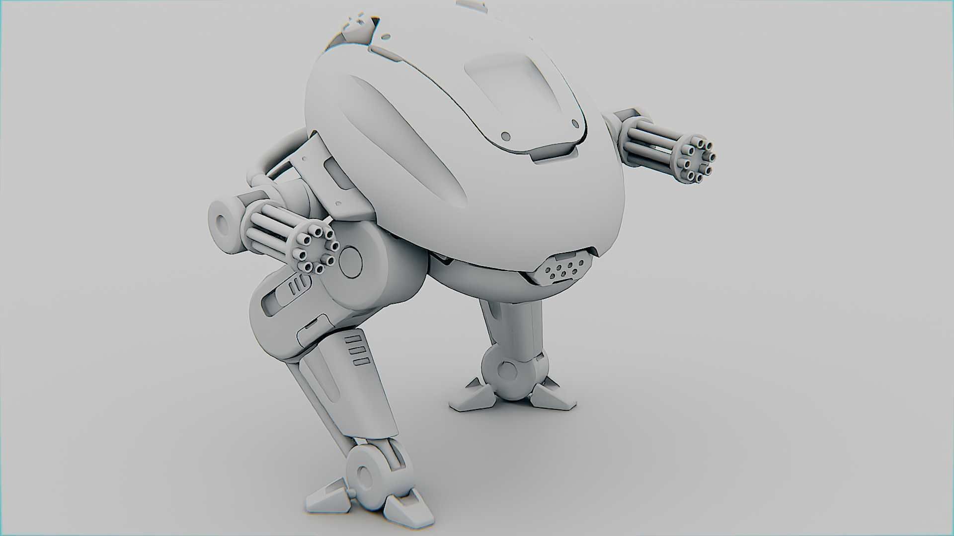 MILITARY BOT B-6000 Rigged for Unreal Engine - Unity - MIXAMO 3D model_36