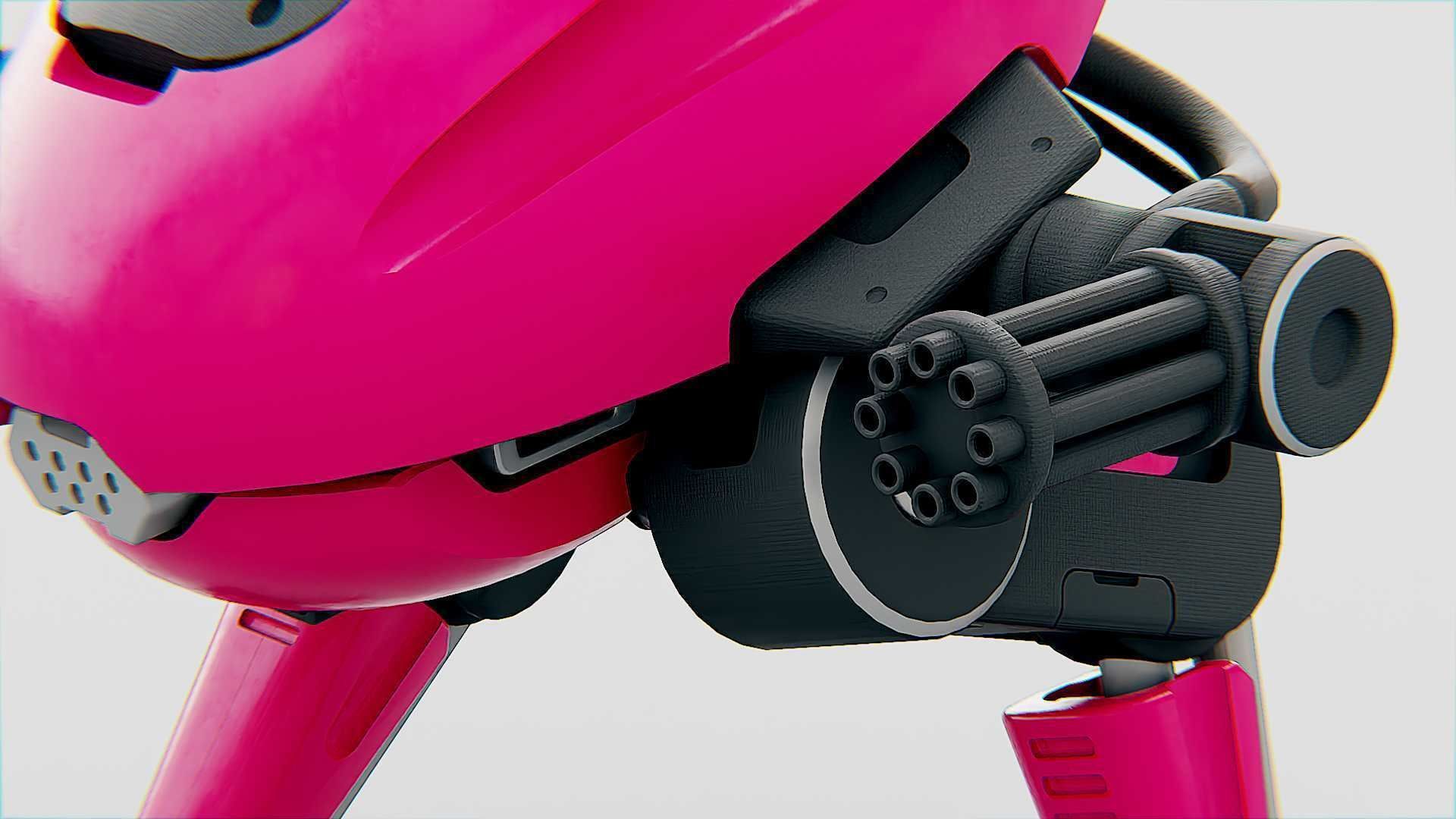 MILITARY BOT B-6000 Rigged for Unreal Engine - Unity - MIXAMO 3D model_24